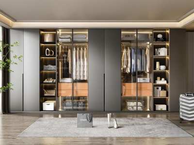 现代衣柜3D模型下载